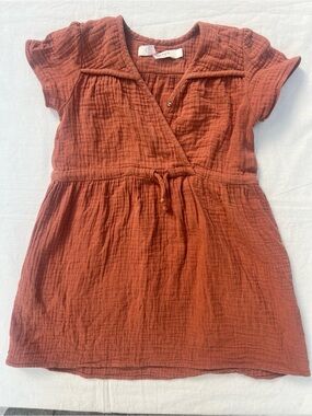Christy Dawn Toddler "The Dawn Dress" in Terracotta Gauze - Size 3T